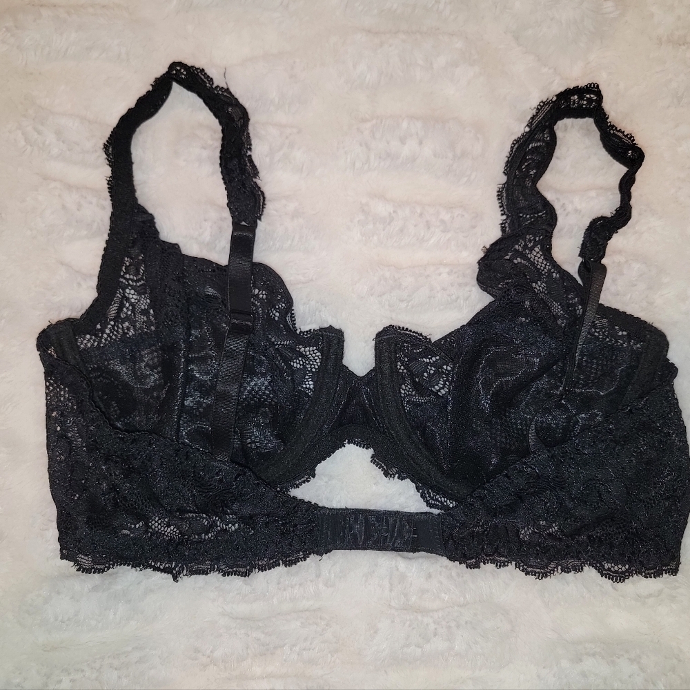 Ralph Lauren Vintage Lace Underwire Bralette in Black
